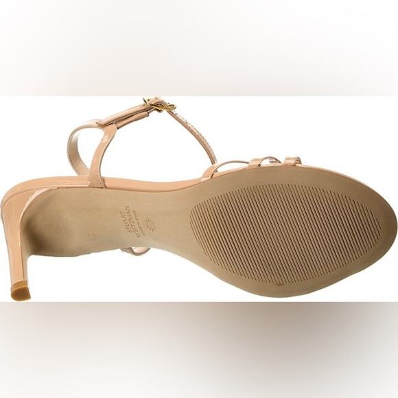 Stuart Weitzman Nude Starla 80 Patent Sandal Size 9 - Picture 4 of 13